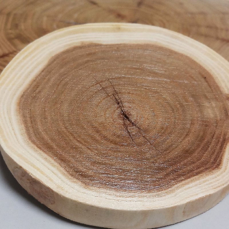 榆木年轮杯垫 (雷射雕刻) - 木工/竹艺/纸艺 - 木头 