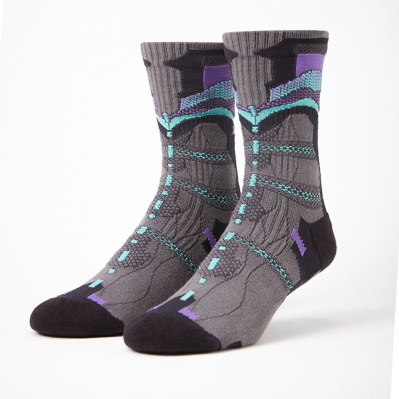 NIAR 灰紫 － 中筒休闲袜 - 袜子 - 聚酯纤维 紫色