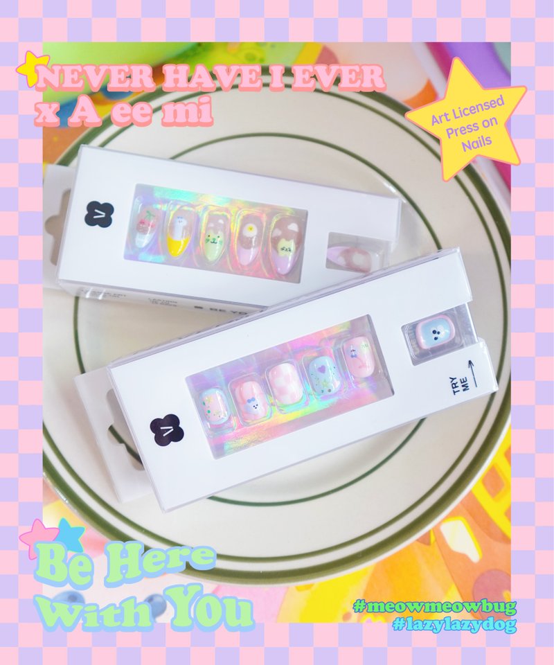 A ee mi x Never Have I Ever 联名美甲套组 - 指甲油/指甲贴 - 塑料 多色