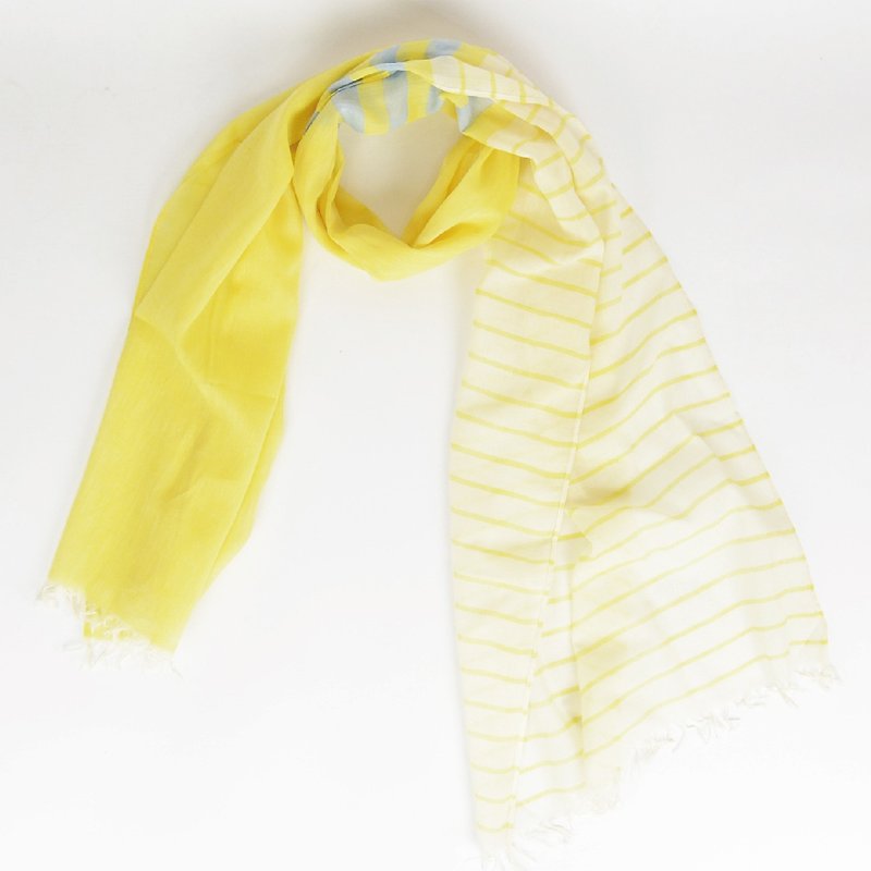 手织Fulia棉围巾-芬芳香蕉-公平贸易 - 丝巾 - 棉．麻 黄色