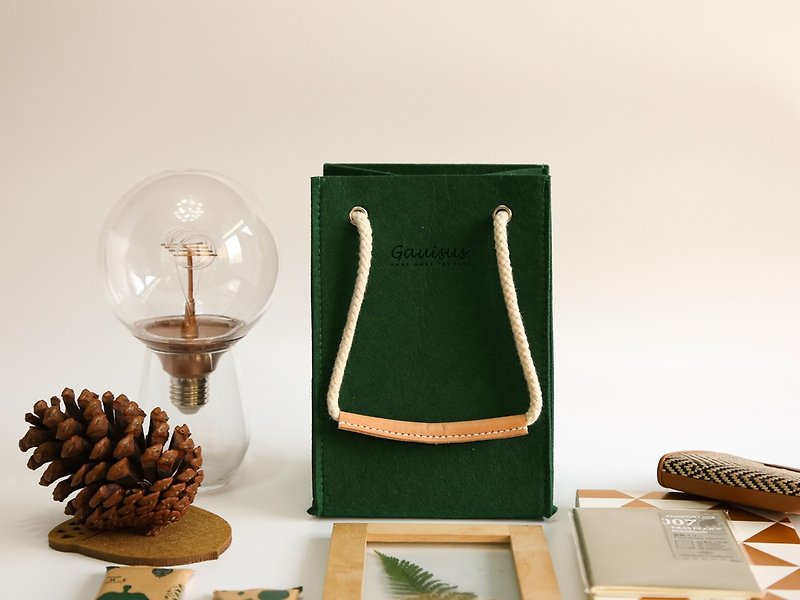 乐洋・Gauisus-野餐小方包(可手提也可肩背)-复古阿哥哥绿 - 手提包/手提袋 - 聚酯纤维 绿色