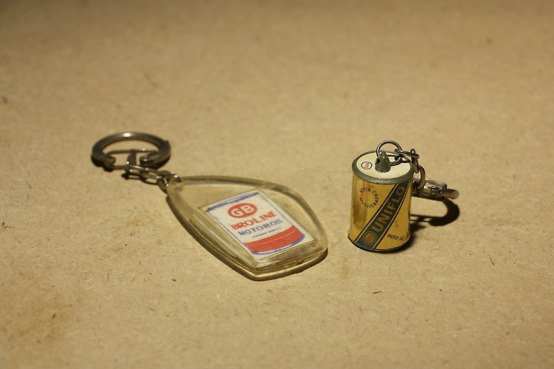 购自荷兰 20 世纪中后期老件 GB英国石油 ESSO石油 钥匙圈 - 钥匙链/钥匙包 - 塑料 白色
