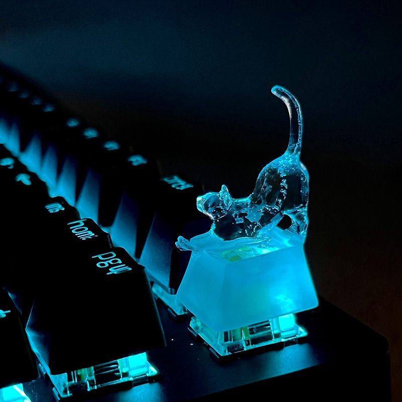 键帽, 猫, 拉伸猫, 透明, 清晰, 游戏, 键盘, cherry MX - 其他 - 塑料 透明
