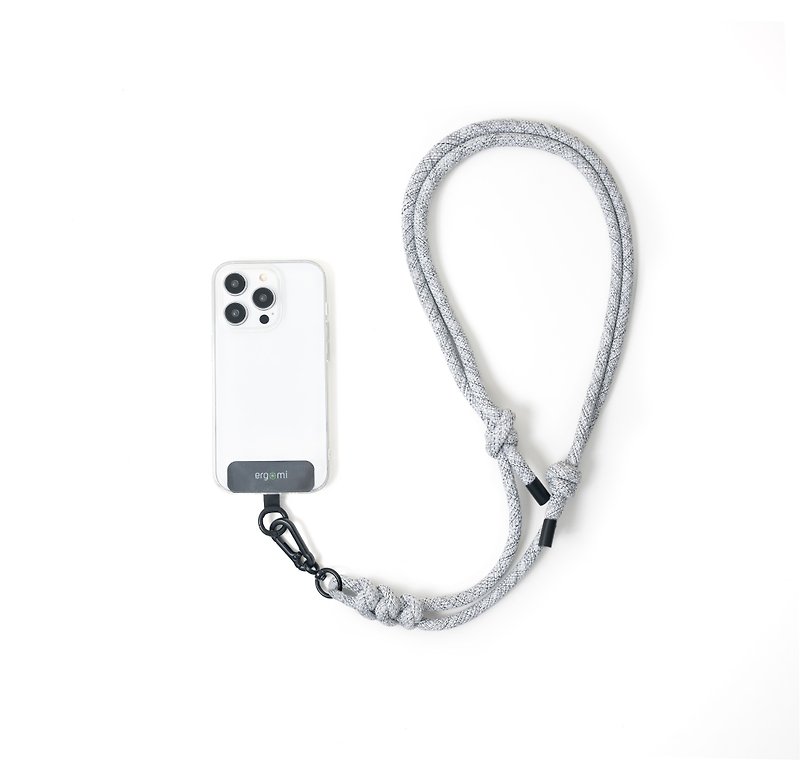 Knot 8.0mm 编织手机挂绳夹片组 - 麻花灰 - 挂绳/吊绳 - 其他材质 