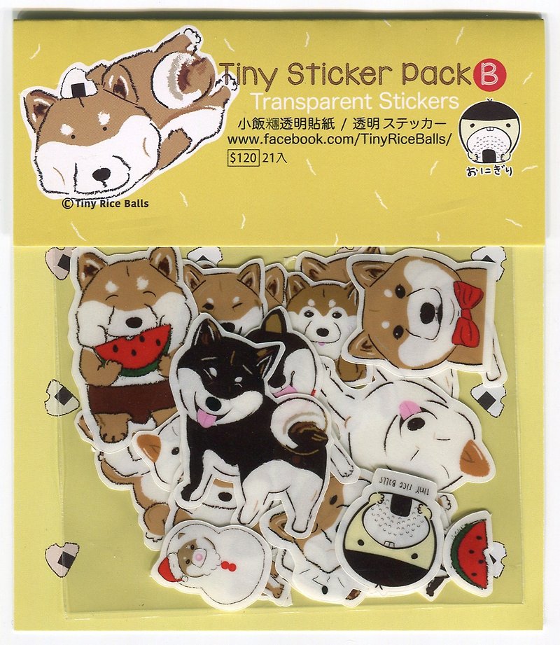 小饭团  柴犬透明贴纸包 共21枚 B款  手机壳贴纸 - 贴纸 - 塑料 