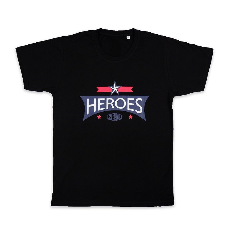 HEROES系列设计绵T ::黑::18050103-05 - 男装上衣/T 恤 - 棉．麻 黑色