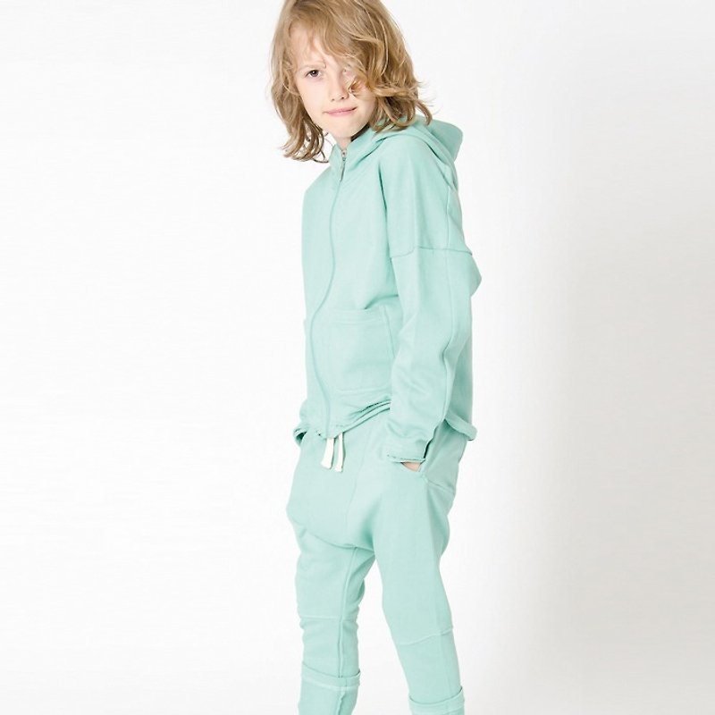 【瑞典童装】高磅数有机棉特级连帽外套3岁至12岁 薄荷绿 - 童装外套 - 棉．麻 绿色