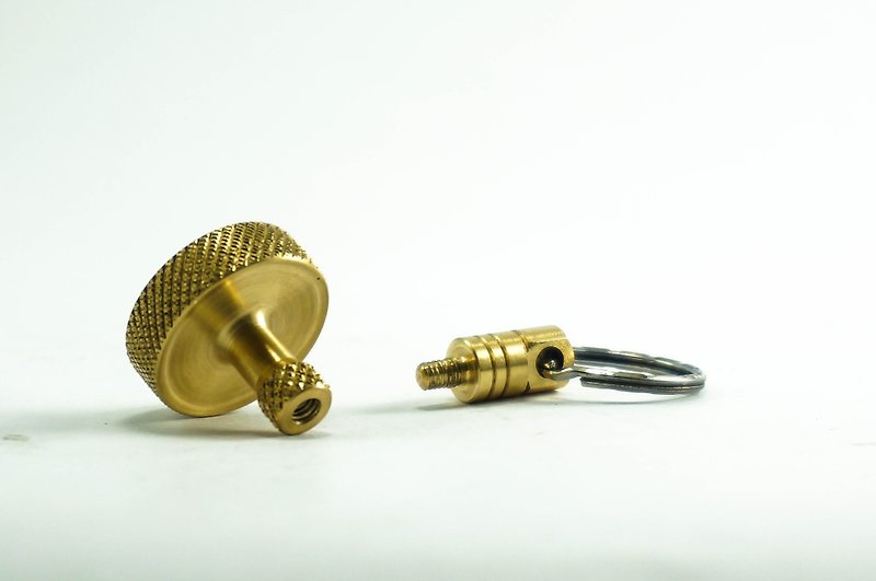 EDC Top 携带式手工金属陀螺挂饰_铜制螺纹版 - 钥匙链/钥匙包 - 其他金属 金色