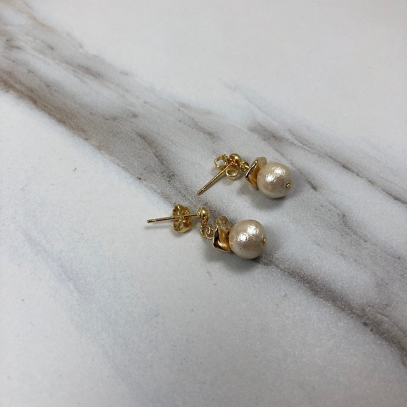 福袋系列-棉珍珠金石耳环 原价980 - 耳环/耳夹 - 其他金属 金色