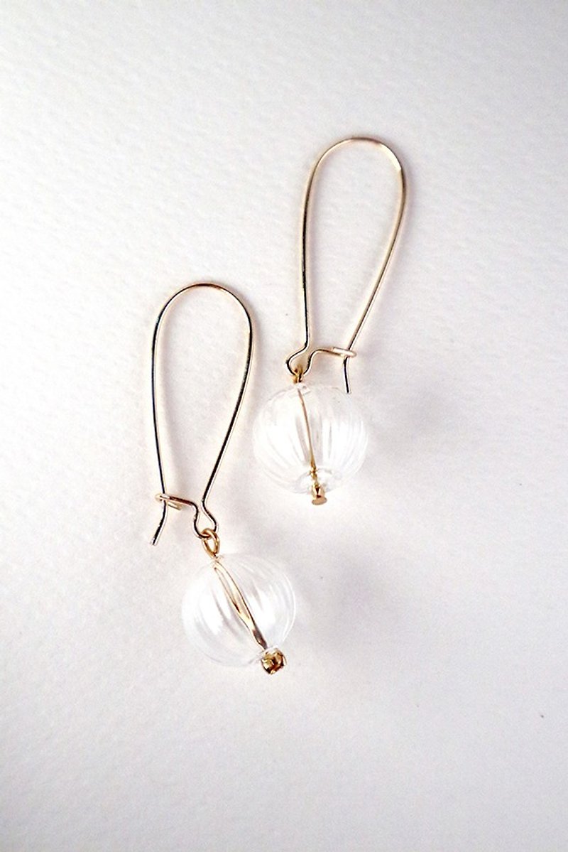 TINTINNI - 条纹玻璃球 耳环 - 耳环/耳夹 - 玻璃 透明
