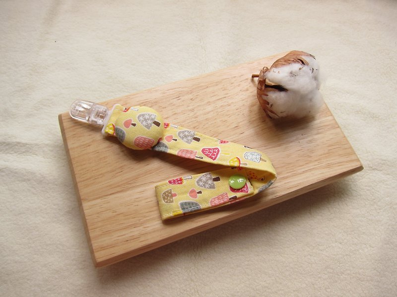 爱丽丝的彩色香菇朵朵-奶嘴链 玩具链(粉绿色)(粉黄色) - 满月礼盒 - 其他材质 黄色