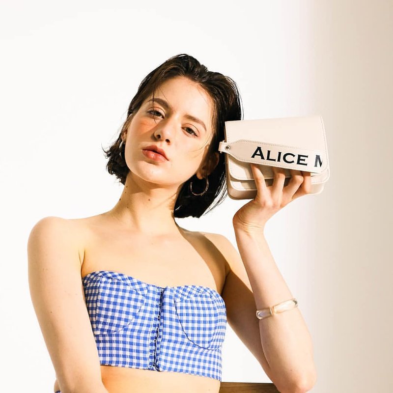 人造皮革 侧背包/斜挎包 白色 - Alice Martha DOVEY斜肩包 - 象牙