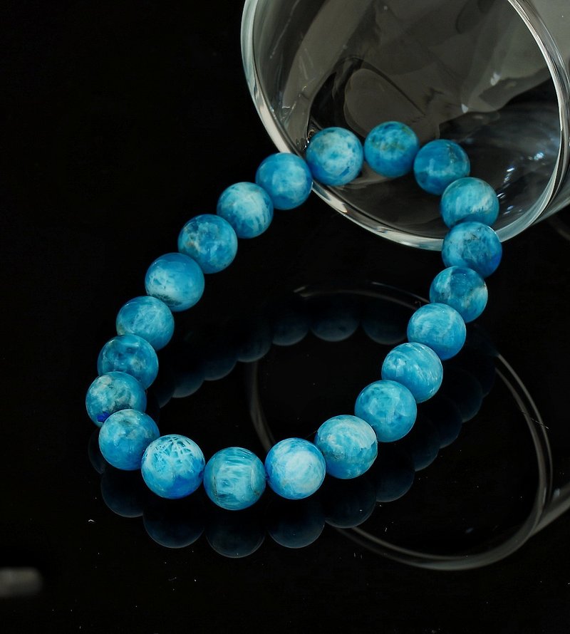 彩蓝磷灰石 9.5mm 手链 ( Apatite 9.5mm Bracelet ) - 手链/手环 - 水晶 