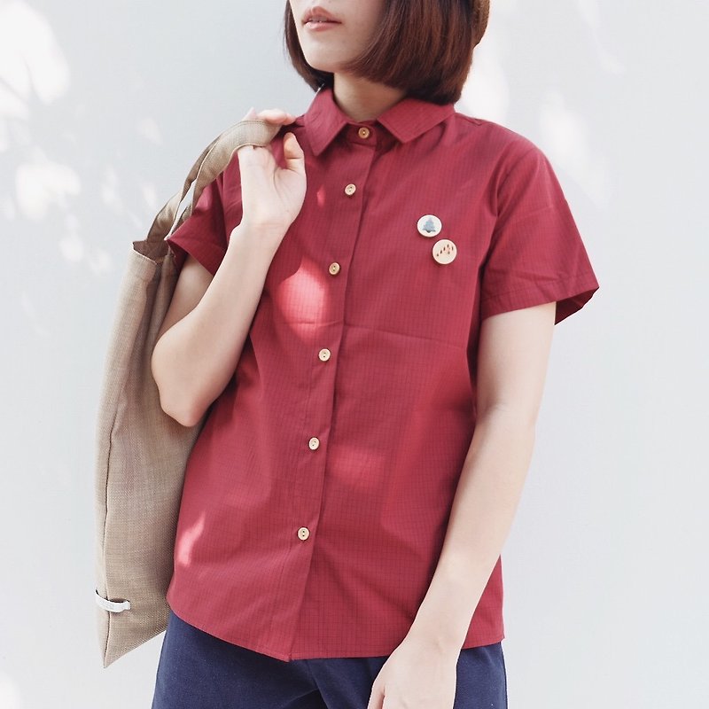 X'mas Shirt : red color - 女装上衣 - 绣线 红色