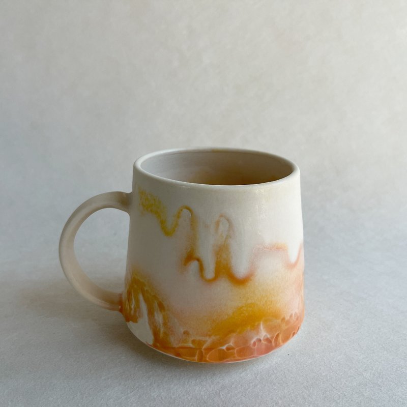 x熔岩x手工马克杯 咖啡杯 茶杯 杯子 陶器 礼物 - 咖啡杯/马克杯 - 瓷 橘色