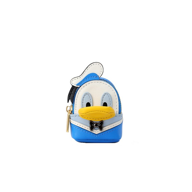 Donald Duck 蓝色皮革迷你斜揹袋 - 侧背包/斜挎包 - 真皮 蓝色