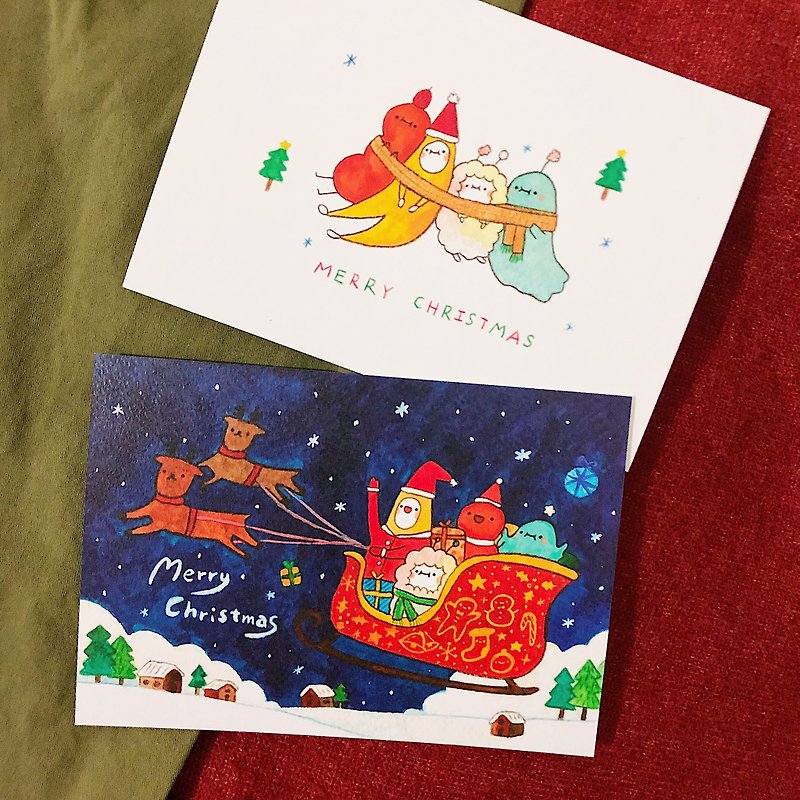 蕉星的 2018 圣诞明信片 - 卡片/明信片 - 纸 多色