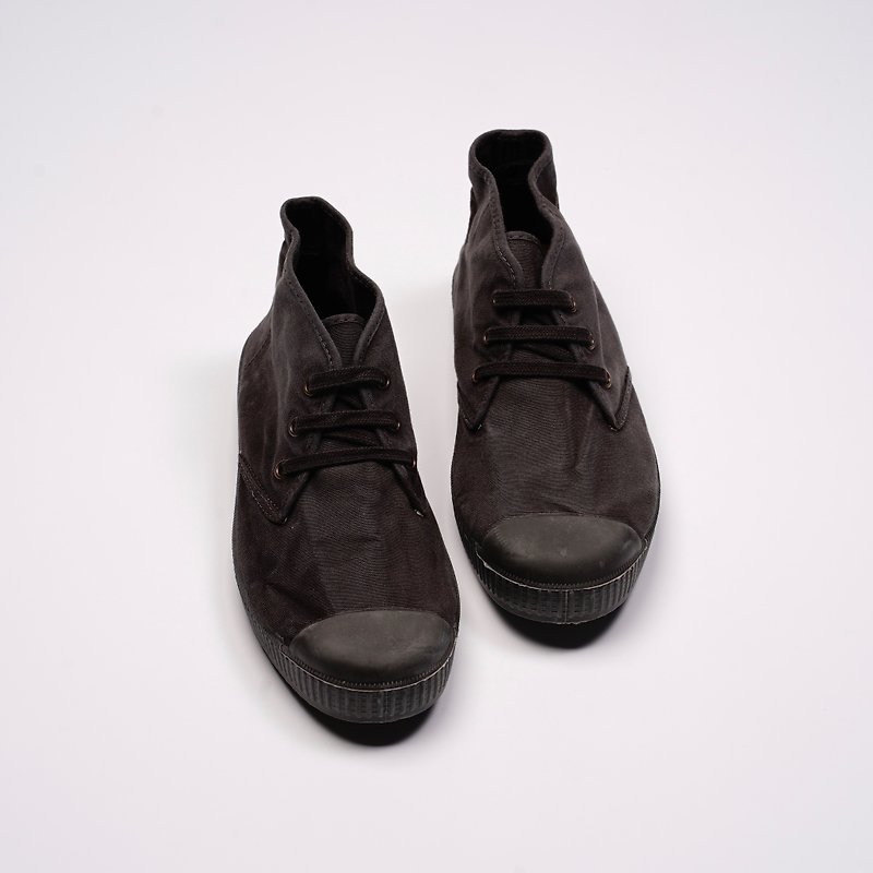 西班牙帆布鞋 CIENTA U60777 01 黑色 黑底 洗旧布料 大人 Chukka - 女款休闲鞋 - 棉．麻 黑色