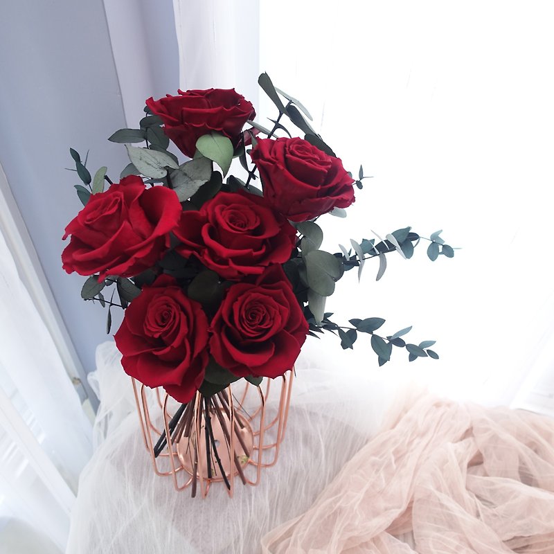 热情花束│生日 告白 永生花 情人节 求婚 周年纪念 - 干燥花/捧花 - 植物．花 红色