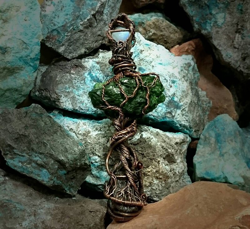 生命之树-提灯使者 - 项链 - 宝石 绿色