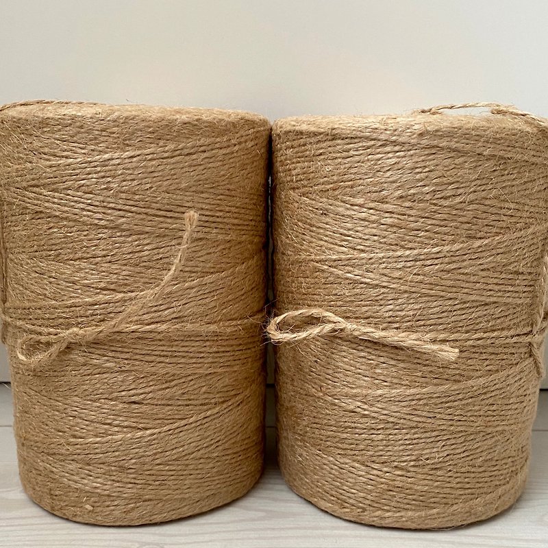 Jute cord TRIPLE TWISTED 1 kg skein, zero waste rope for crocheting - 其他 - 环保材料 