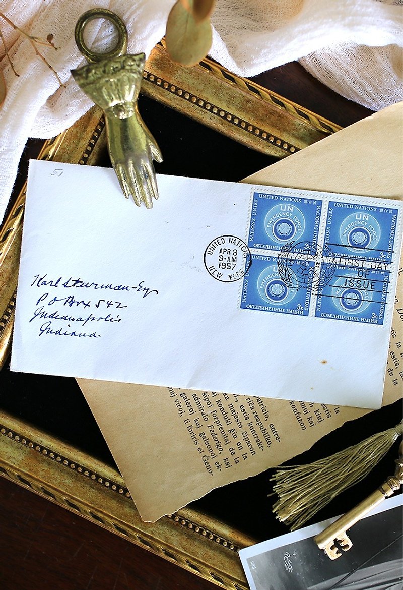 美国1957年 邮戳老信封(首日封)No.2 古董邮票 - 其他 - 纸 白色