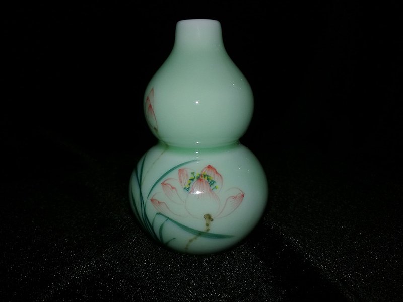 CereiZ生活疗愈・手绘葫芦小花瓶 - 花瓶/陶器 - 陶 绿色