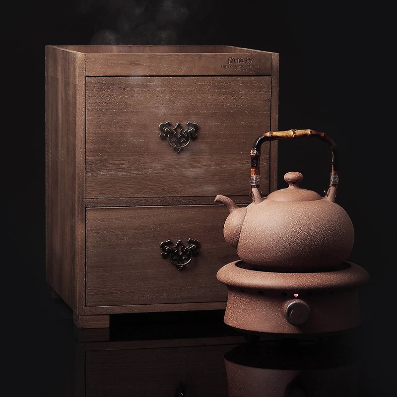 陶作坊│一式烧水壶电陶茶炉组(含木柜) - 茶具/茶杯 - 其他材质 咖啡色