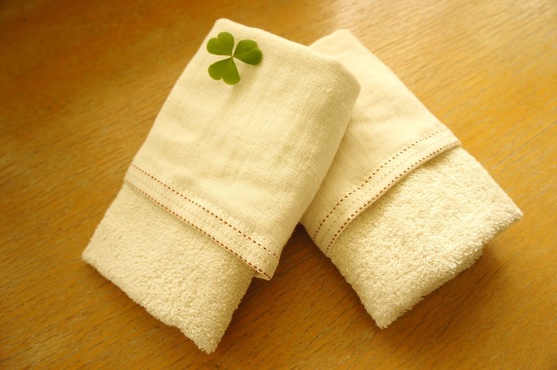 【有机棉】 纱布小毛巾(童巾) - 毛巾浴巾 - 棉．麻 白色