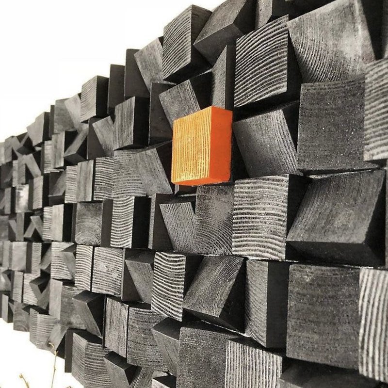 大型黑色木墙艺术装饰。用于墙壁家居装饰的纹理木板 - 墙贴/壁贴 - 木头 黑色