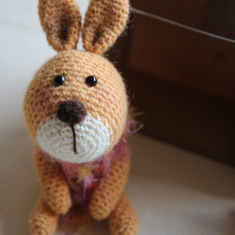 无辜眼神 黄色小兔, 毛海造型围巾 - 玩偶/公仔 - 聚酯纤维 橘色