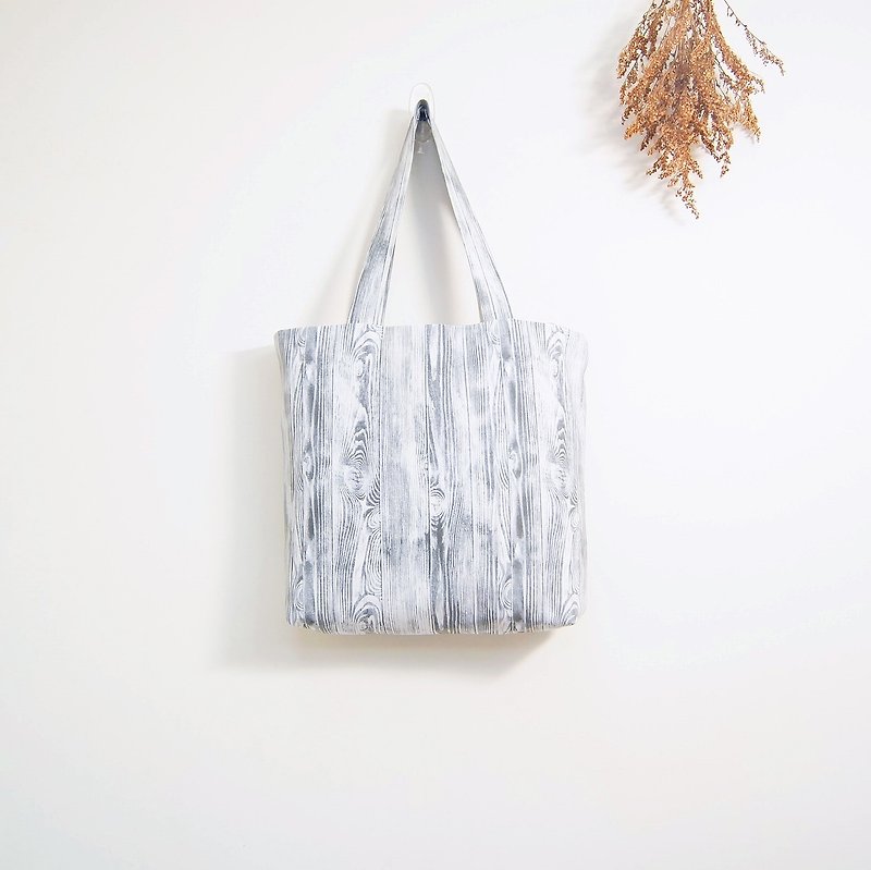 材质系手提袋 – 木纹 - 手提包/手提袋 - 棉．麻 灰色
