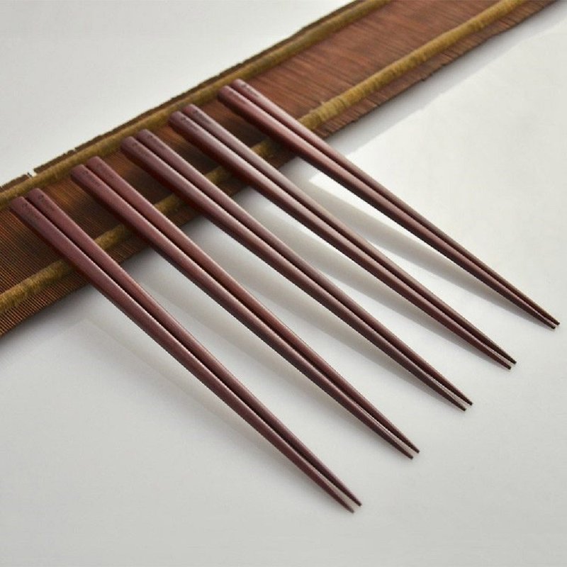 dipper 天然紫檀木生漆筷子组-5双入 - 筷子/筷架 - 木头 