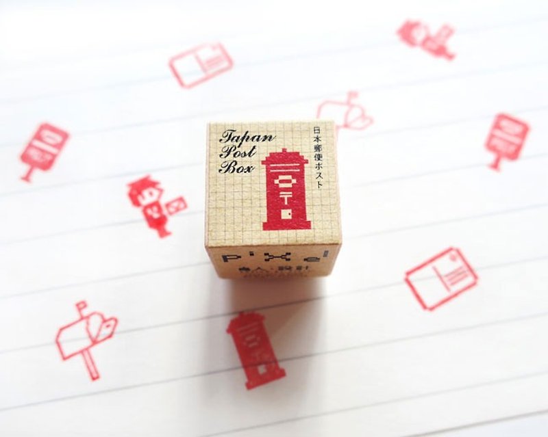 日本邮政邮箱 像素 印章 邮系列 - 印章/印台 - 木头 红色