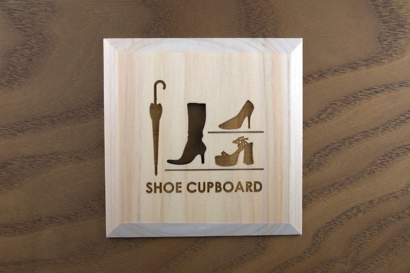 靴箱　プレート　SHOE CUPBOARD(P) - 墙贴/壁贴 - 木头 咖啡色