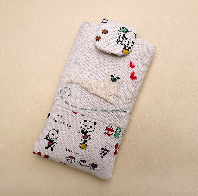 小海豹刺绣手机袋(M) 适合5寸手机 - 其他 - 棉．麻 