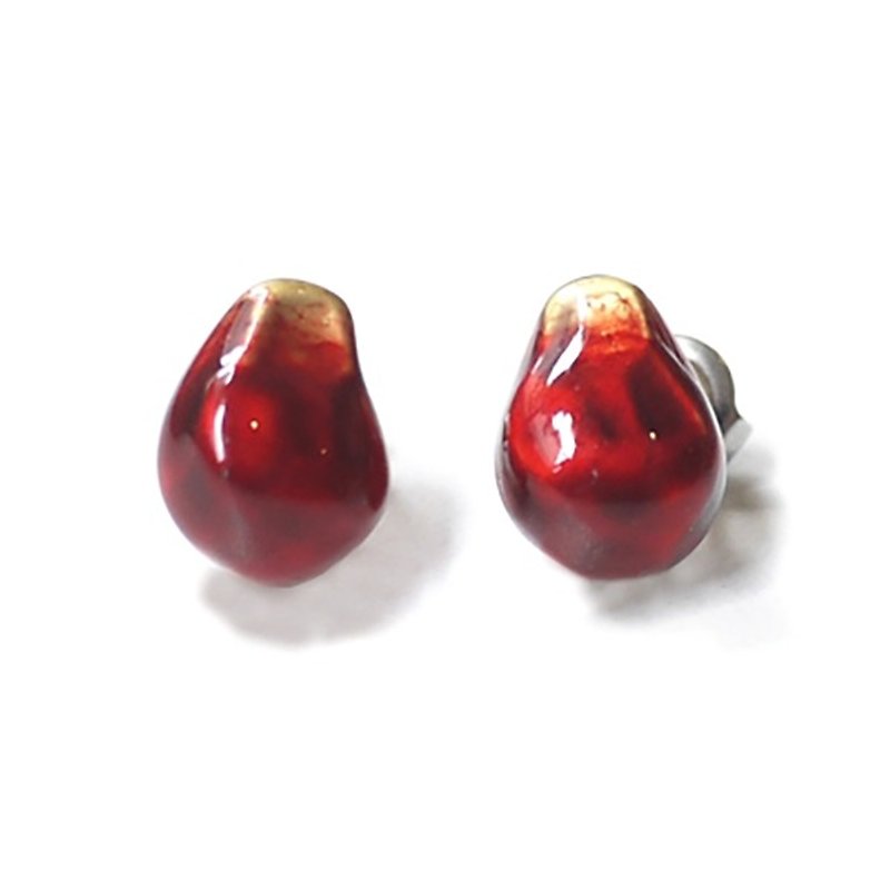 Pomegranate ザクロピアス/ピアス　PA331 - 耳环/耳夹 - 其他金属 红色