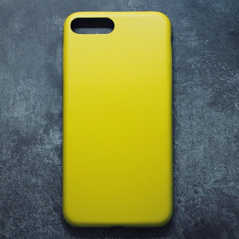 纯色极简皮革iPhone手机壳 - 柠檬黄 - 手机壳/手机套 - 真皮 黄色