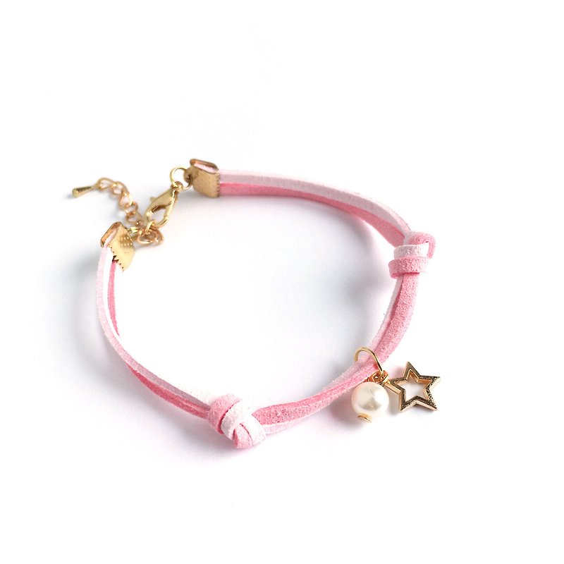 小星星 圣诞节限定 手工制作 手环 淡金色系列-樱花粉 - 手链/手环 - 其他材质 粉红色