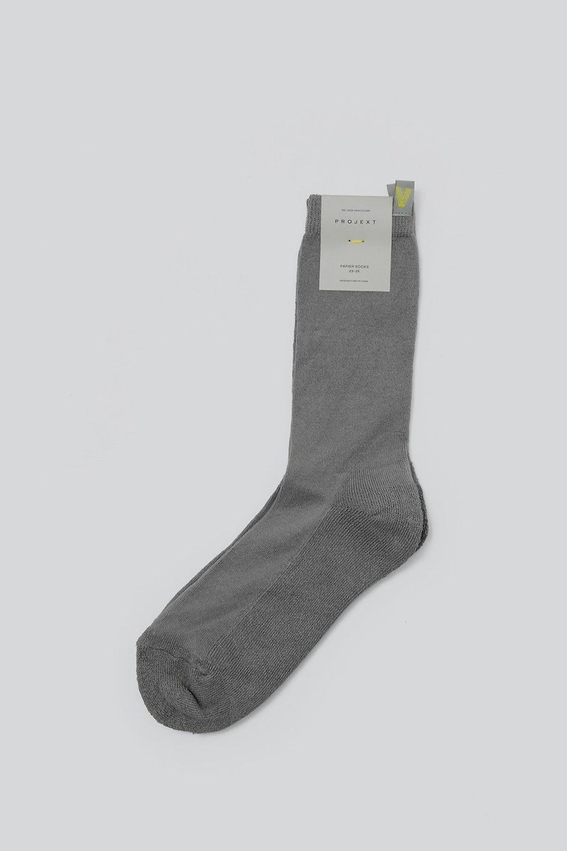 防臭抑菌、透气舒适 休闲和纸袜 灰色 Papier Crew Socks Gary - 袜子 - 棉．麻 灰色