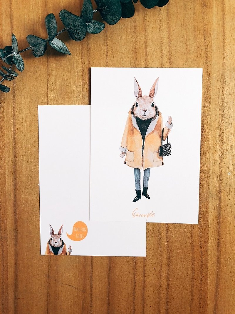 兔子 明信片 - 卡片/明信片 - 纸 多色
