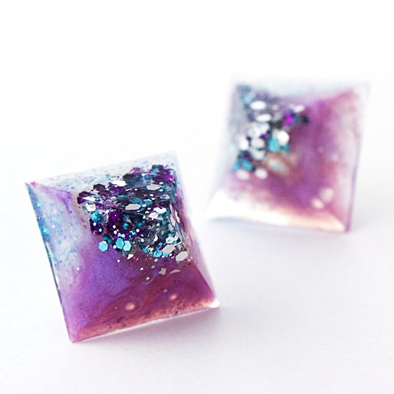 ピラミッドピアス(亜寒帯ディスコ) - 耳环/耳夹 - 其他材质 紫色