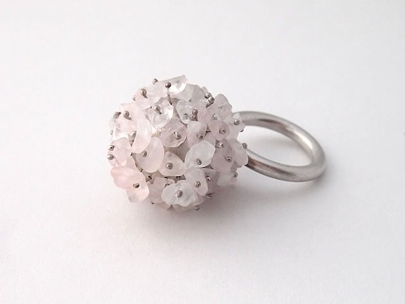 大玉飴の指輪　ローズクォーツ 10月 誕生石　一点物 - 戒指 - 宝石 粉红色