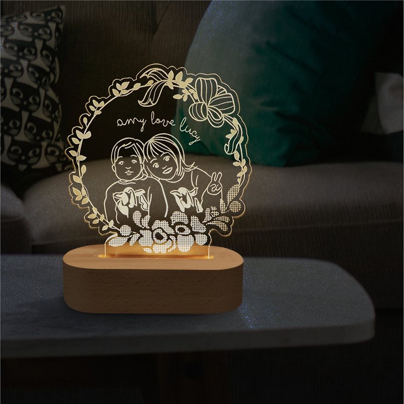 【定制化礼物】情人礼物 结婚 周年 弥月 纪念礼物夜灯 3D小夜灯 - 灯具/灯饰 - 塑料 咖啡色