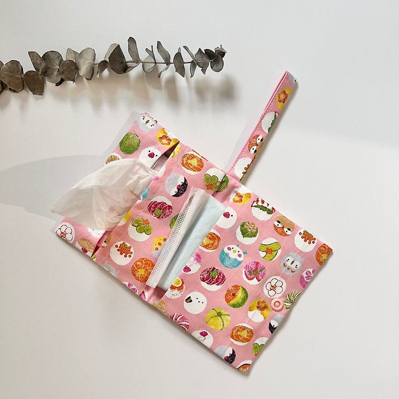 日本节纱 日式 卫生纸卫生棉两用套 合菓 文鸟 玄风鹦鹉 麻雀 - 化妆包/杂物包 - 棉．麻 粉红色