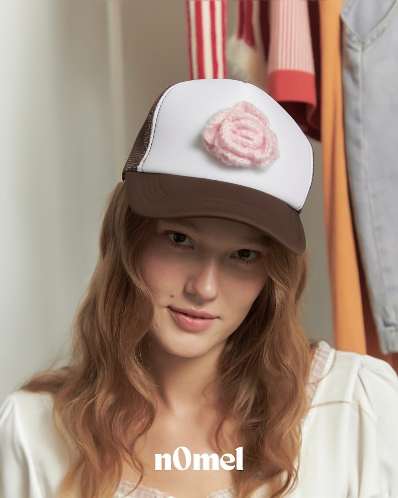 玫瑰花卡车司机帽（粉红色） - 帽子 - 其他材质 粉红色