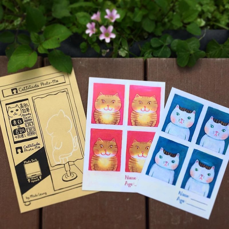 【😺 CattitudeINSTANT】 猫猫 证件相 油画 定制化 猫奴 礼物 - 卡片/明信片 - 纸 