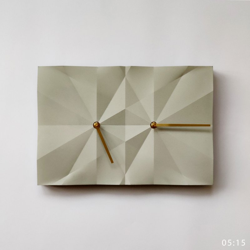 HOMER | 折纸时钟 Origami Clock 灰色/钻石切面/哑光 HC16TM-GDM - 时钟/闹钟 - 水泥 灰色