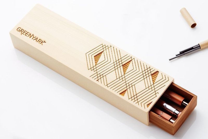 北星x绿舟联名 个性清新原木笔盒 - 铅笔盒/笔袋 - 木头 咖啡色