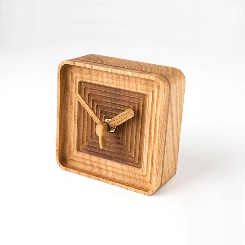 原木时钟 , 实木桌钟 - 时钟/闹钟 - 木头 金色